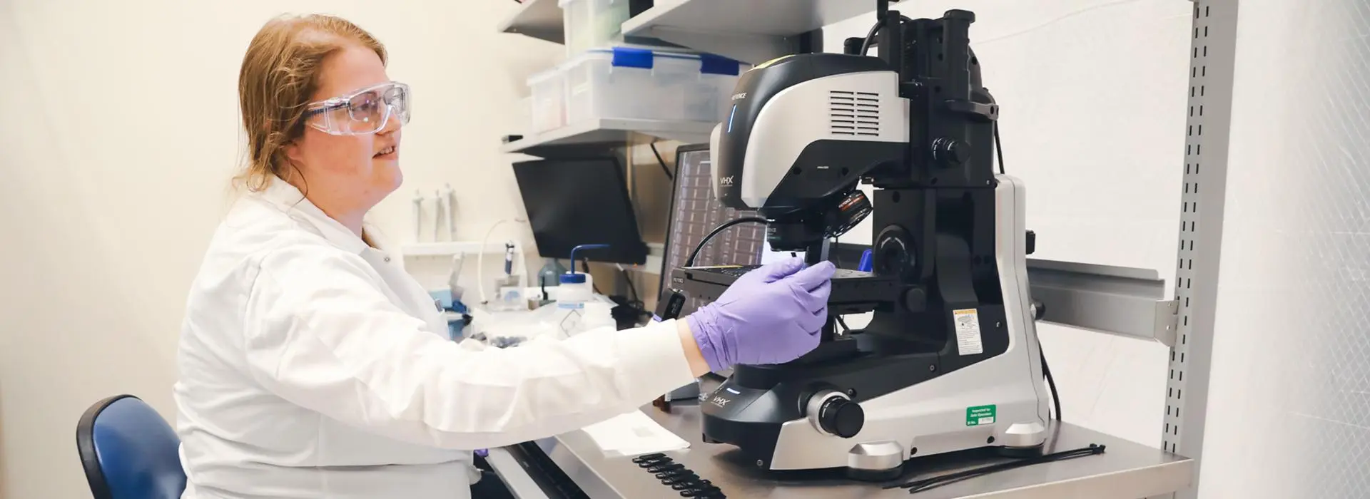 Woman in semiconductor lab