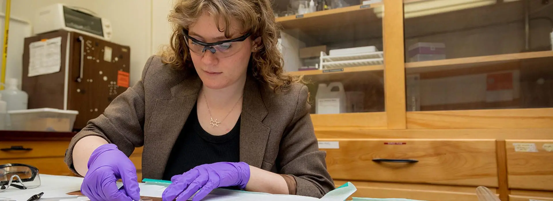 Gragg working in a lab