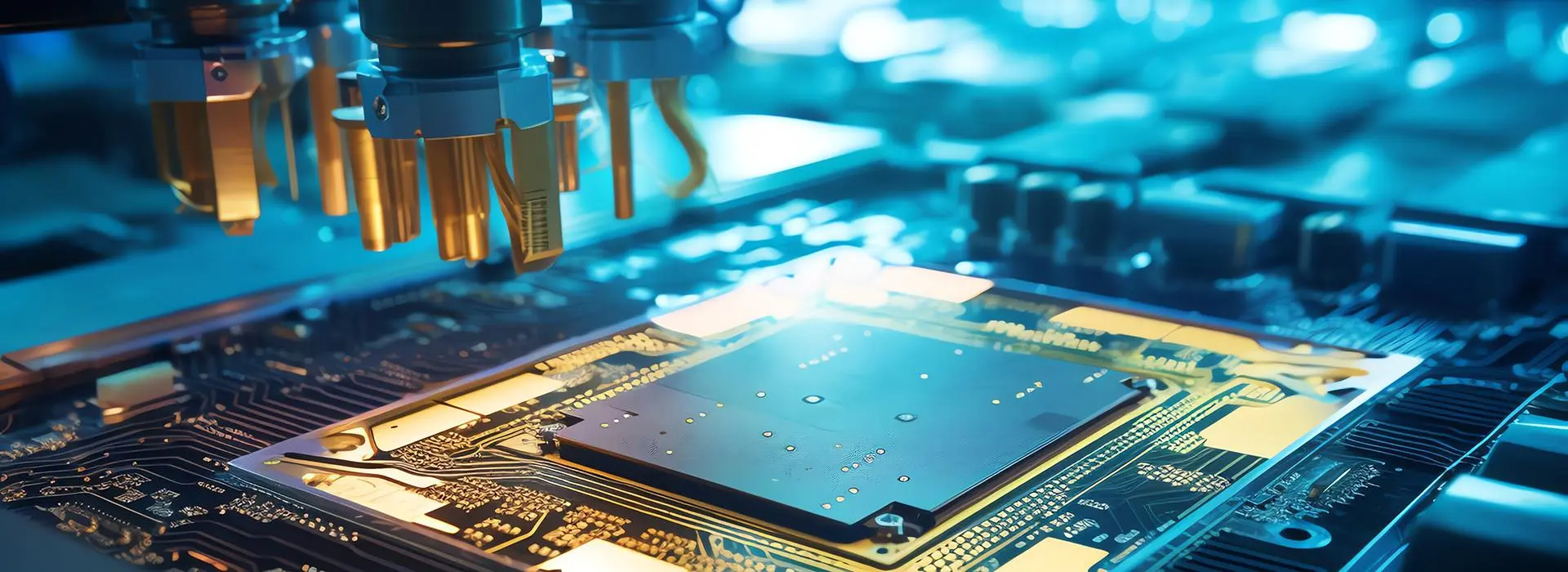 Closeup of a microchip