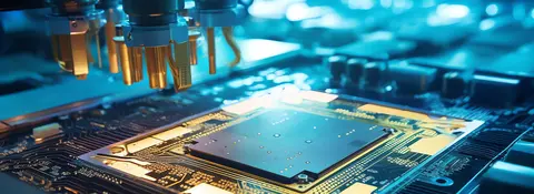 Closeup of a microchip
